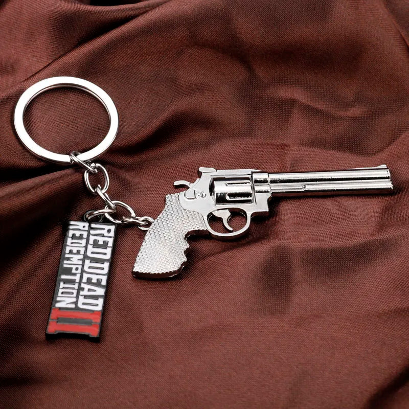 Game Red Dead Redemption 2 Keychain Metal Key Ring Chain 3D Gun For Men Car Women Bag Fashion Jewelry -50