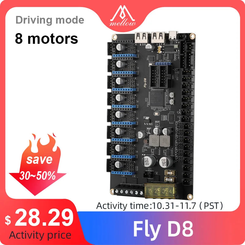 Mellow FLY D8 Board For High-Expandability DIY 3D Printer Accessories Klipper Canbus RS232 Voron 2.4 Trident Hevort