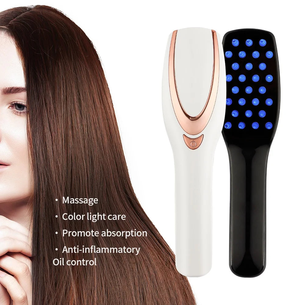 3In 1 Electric Laser Hair Growth Comb Anti Hair Loss Treatment Red Blue Light Phototherapy Vibration Scalp Massage Hair Brush