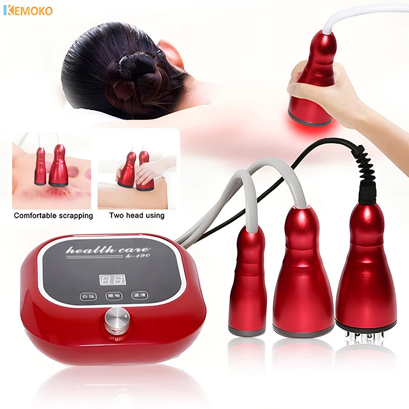 Electric Scraping Guasha Therapy Weight Loss Machine EMS Fat Burner Cupping Anti Cellulite Massager Vacuum Suction Cups Massager