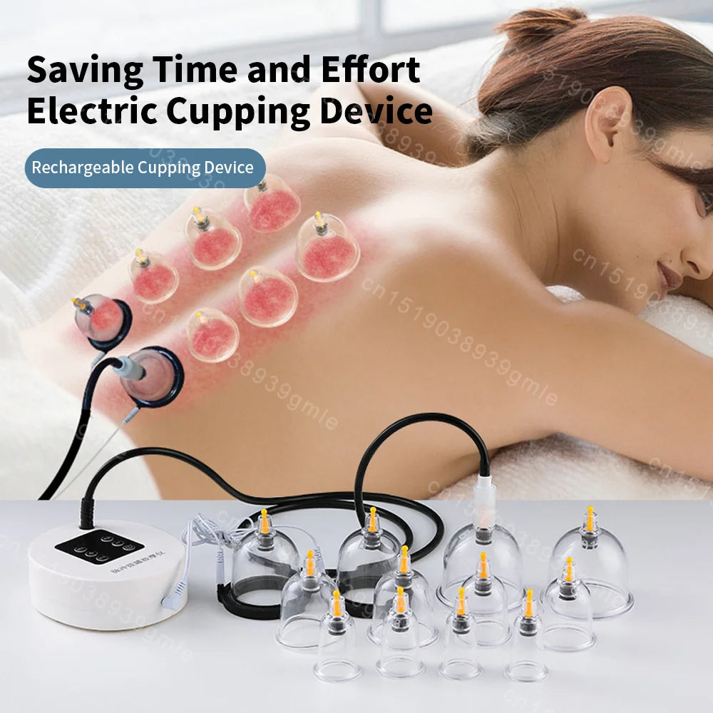 12 Cans For Electric Massage Vacuum Cupping Set Chinese Medicine Physiotherapy Cellulite Body Cups Cupping Therapy Heathly Care