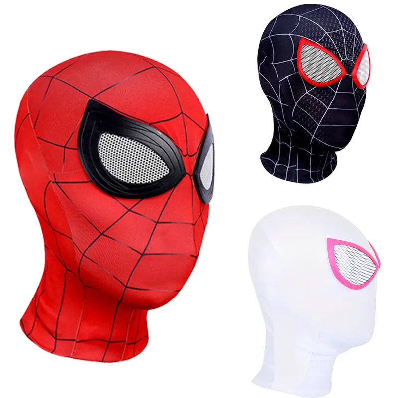 Iron Man Spiderman 3D Mask for Kids Adult Superhero Cospaly Miles Morales Gwen Mask Halloween Costume Props Headgear