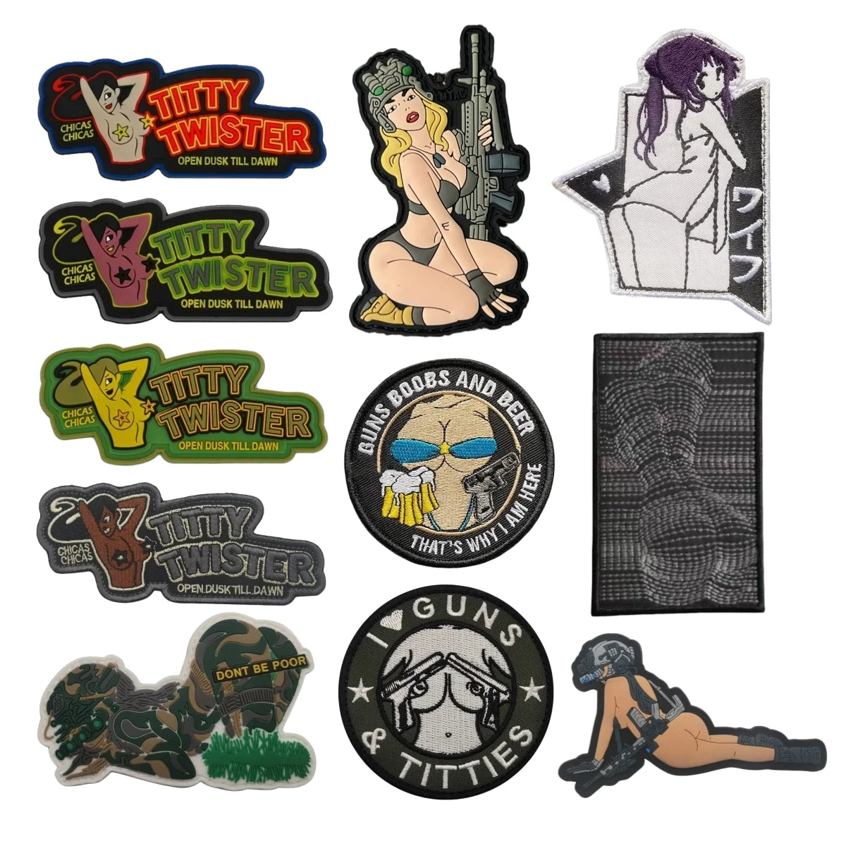 Sexy Tactical Girl Patch 3D PVC Beautiful Woman Patches Backpack Embroidery Sticker Hook and Loop Badges Military Accessories