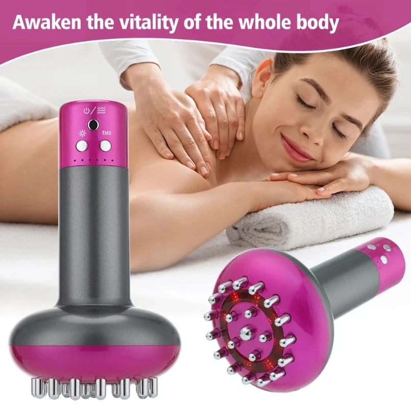 Electric Meridian Brush Body Massager Anti Cellulite Gua Sha Microcurrent Heating Scraping Lymphatic Drainage Machine Fat Burner