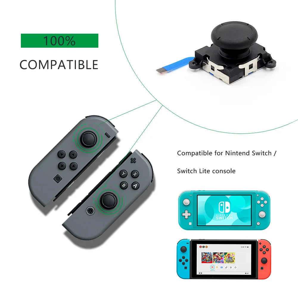 For Nintendo Switch /Switch Lite 3DJoy-con Controller Analog Joystick Stick Rocker Replacement Handle Game Pad Games Accessories